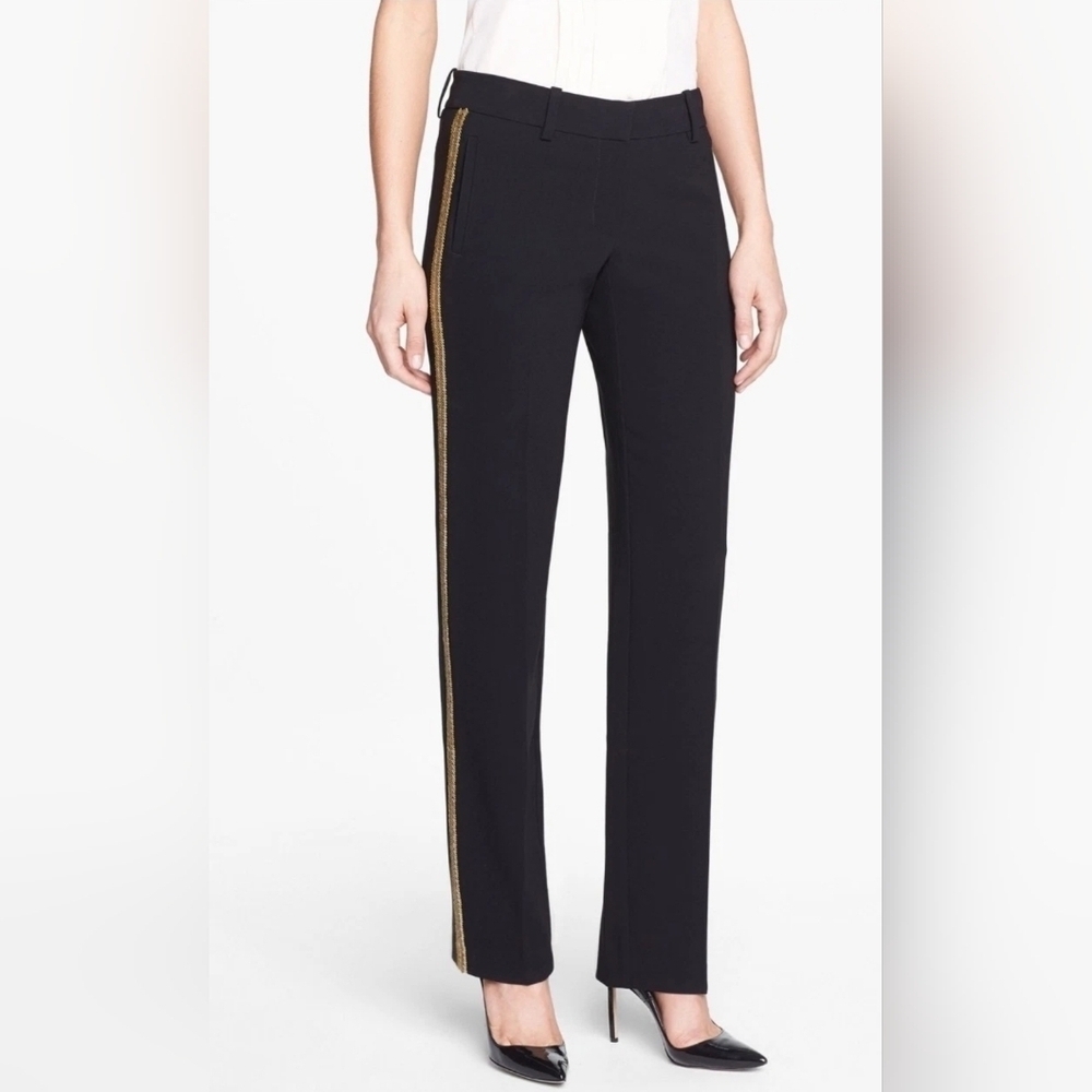 Trina Turk Kitner Black Beaded Pants Size 2